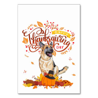 Funny Thanksgiving Gissar German Shepherd Hund Bordsnummer