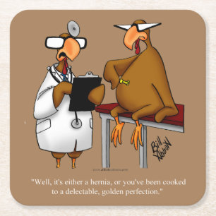 Funny Thanksgiving Humor Golden Perfection Underlägg Papper Kvadrat
