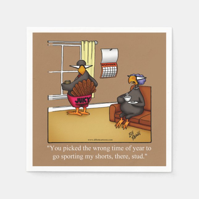 Funny Thanksgiving Humor Party Napkins Pappersservett (Framsidan)