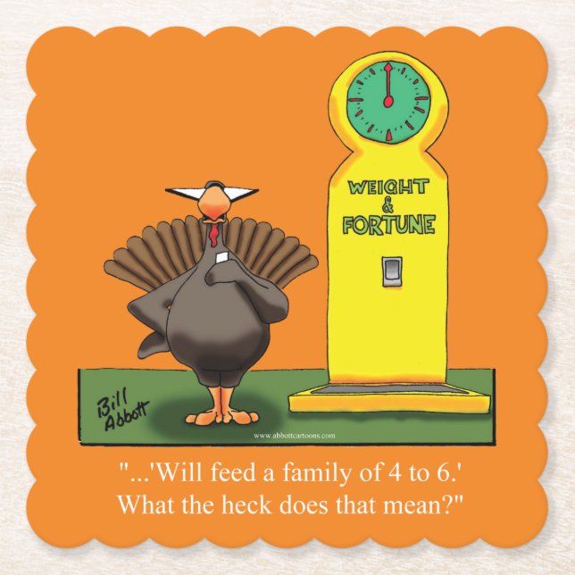Funny Thanksgiving Humor Underlägg Papper (Framsida)