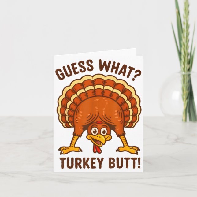 Funny Thanksgiving Kids Joke Meme Guess What Turke Kort (Framsida)