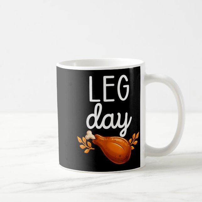 Funny Thanksgiving Leg Day Family Matching Turkey  Kaffemugg (Höger)