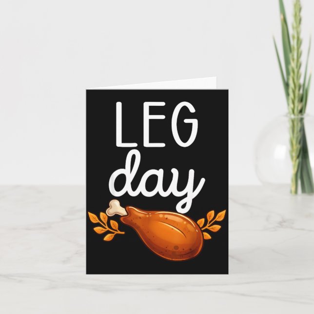 Funny Thanksgiving Leg Day Family Matching Turkey  Kort (Framsida)