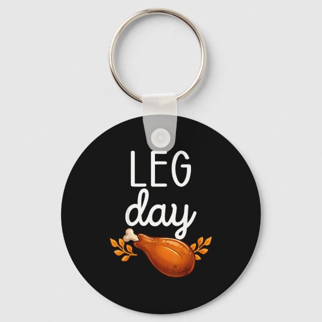 Funny Thanksgiving Leg Day Family Matching Turkey  Nyckelring (Framsida)