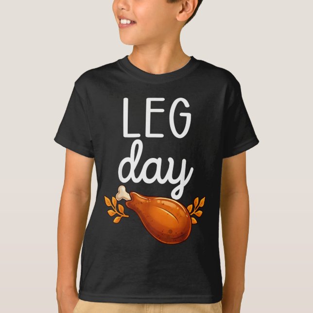 Funny Thanksgiving Leg Day Family Matching Turkey  T Shirt (Framsida)