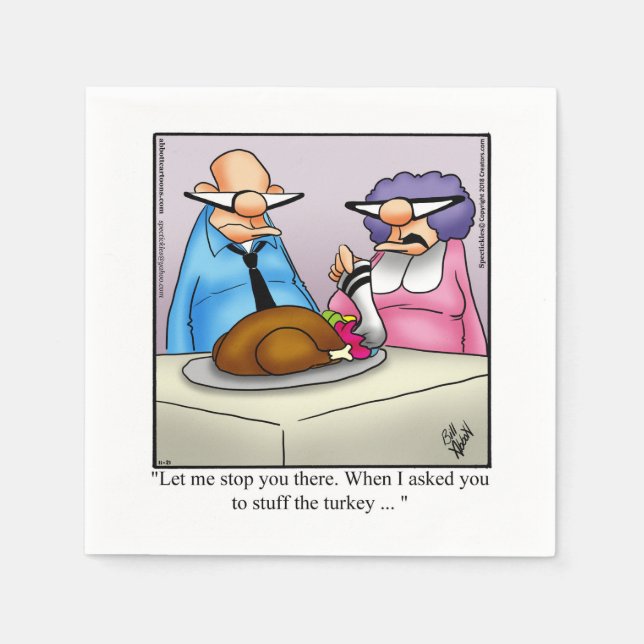 Funny Thanksgiving Party Napkins Pappersservett (Framsidan)