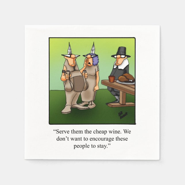 Funny Thanksgiving Party Napkins Pappersservett (Framsidan)