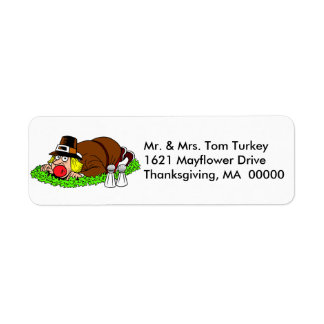 Funny Thanksgiving Pilgrim-Returetiketter Returadress Etikett