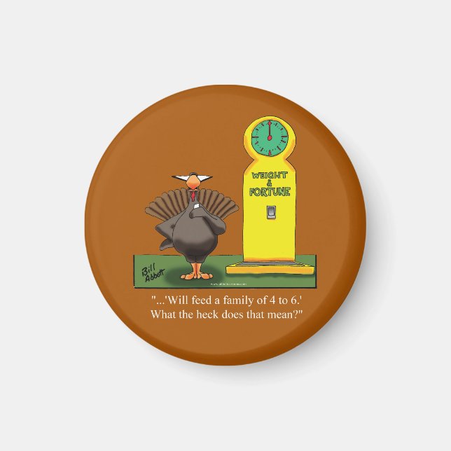 Funny Thanksgiving Round Refrigerator Magnet (Framsidan)