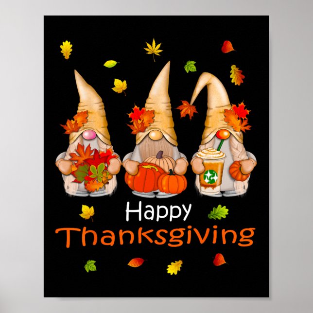 Funny Thanksgiving S för Women Gnome - Gnomies Fam Poster (Framsidan)