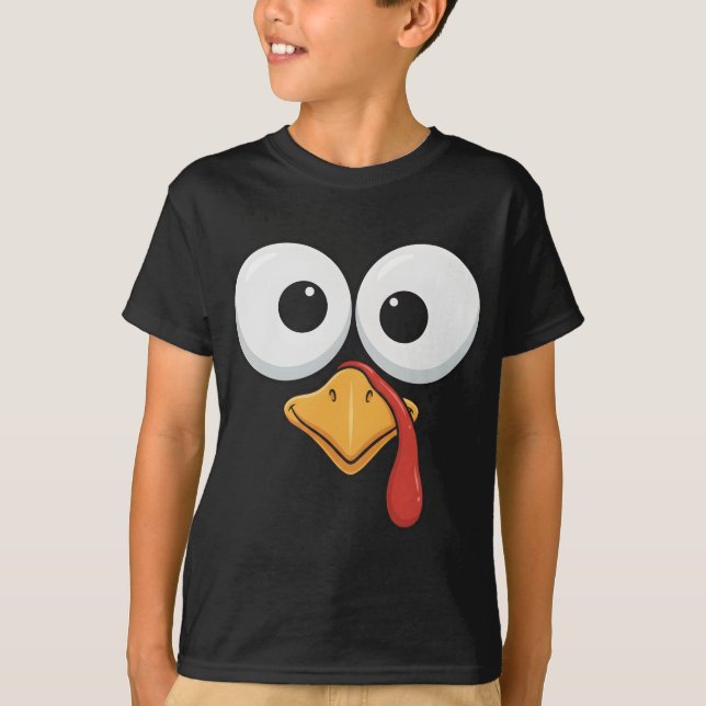 Funny Thanksgiving Turkey Face Matching Family T Shirt (Framsida)