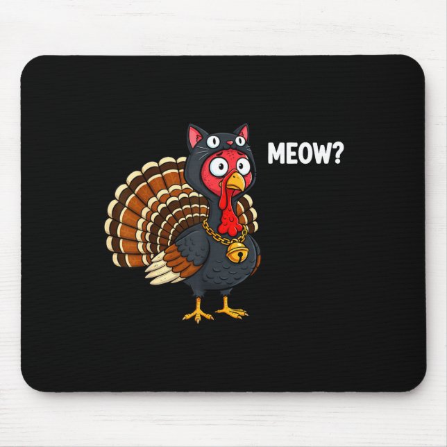 Funny Thanksgiving Turkey Meow Cat Disguise Men Wo Musmatta (Framsidan)