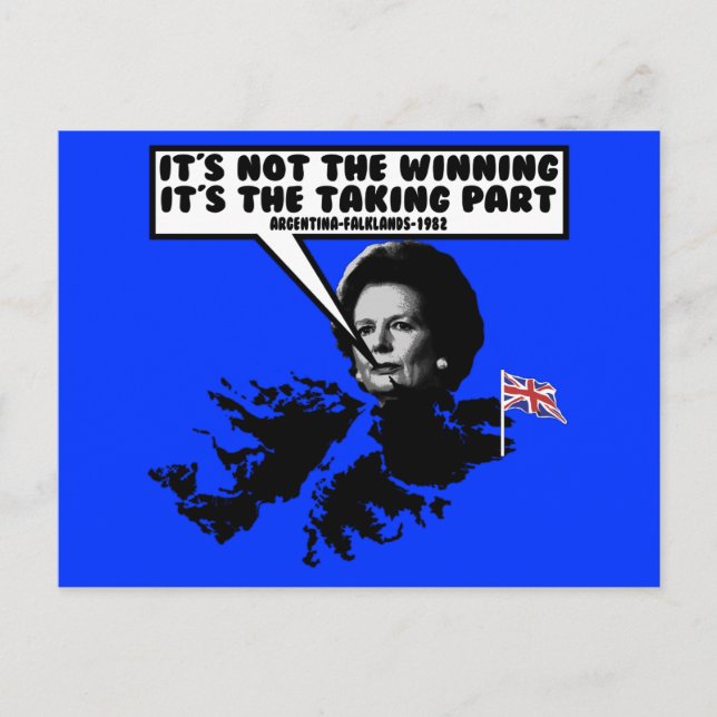 Funny Thatcher Falklands Vykort (Framsida)