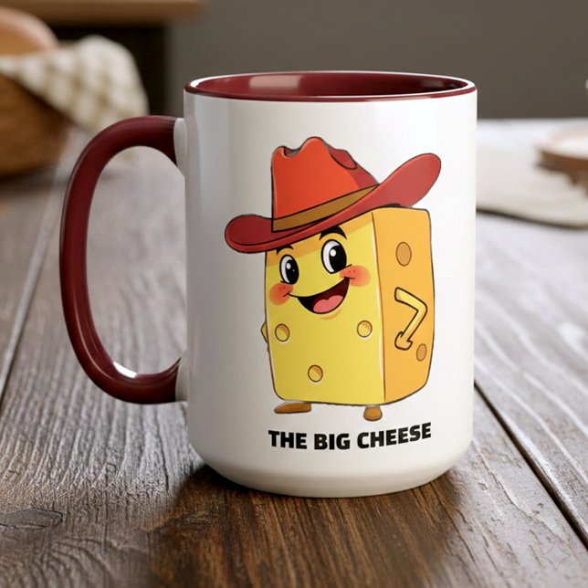 Funny The Big Cheese 10-Gallon Cowboy Hat Boss Mugg (Funny The Big Cheese Two-Tone 15 oz Combo Mug Cover Photo)