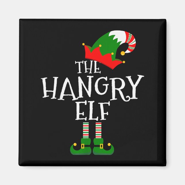 Funny The Hangry Elf Matching Family Group Gift Ch Magnet (Framsidan)