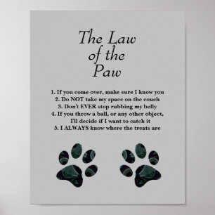 Funny "The Law of the Paw" Poster