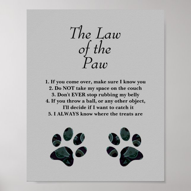 Funny "The Law of the Paw" Poster (Framsidan)