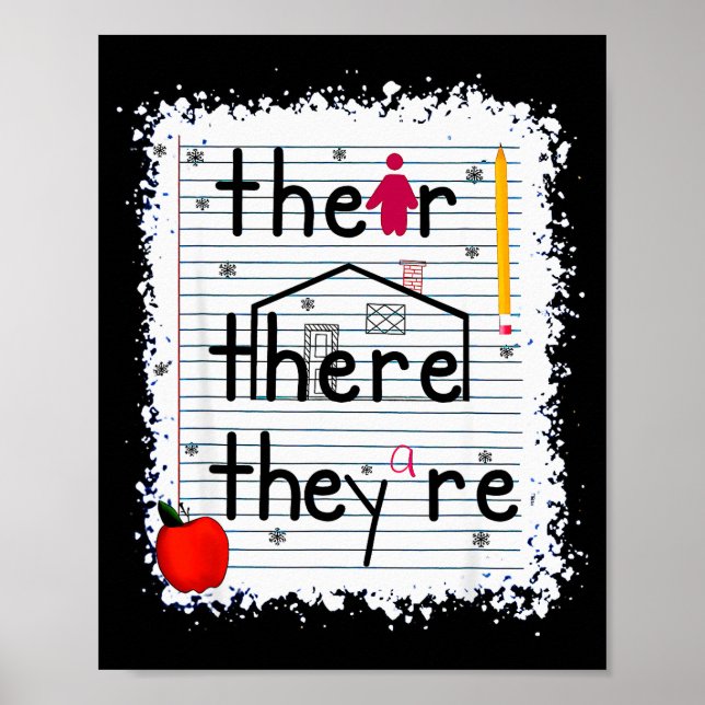 Funny Their There They Are Book English Grammar Te Poster (Framsidan)