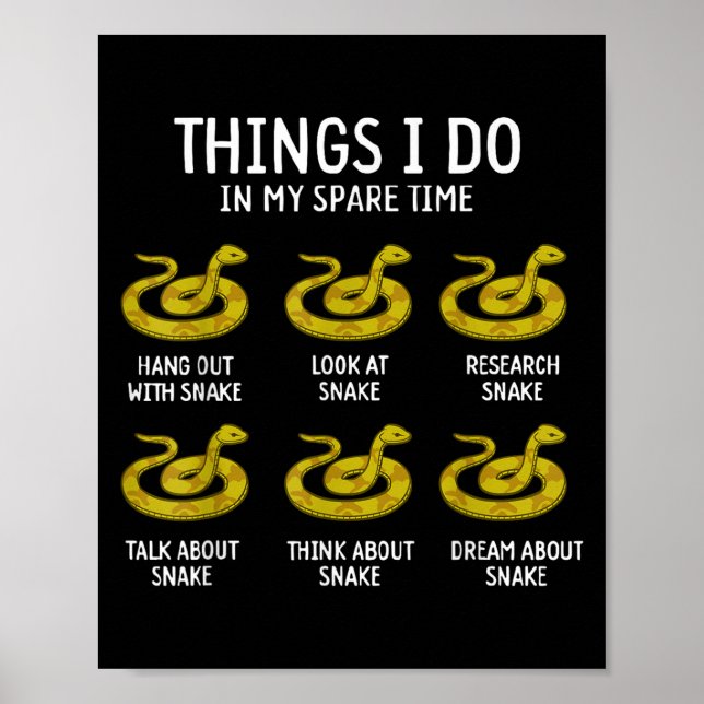 Funny Things I Do In My Spare Time Snake Animal Lo Poster (Framsidan)