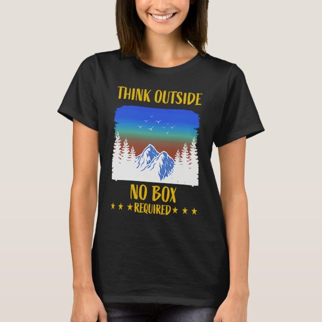 Funny Think Outside Box Outfit For Hiking Father's T Shirt (Framsida)