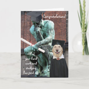 Funny Thinker & Hund Studenten Kort