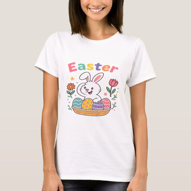 Funny Thinking Bunny 2025- Påsk Vibes T Shirt (Framsida)