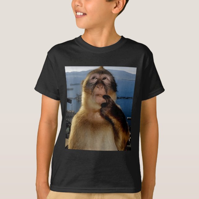 Funny Thinking Monkey Meme Curious Ape Brainrot Gi T Shirt (Framsida)