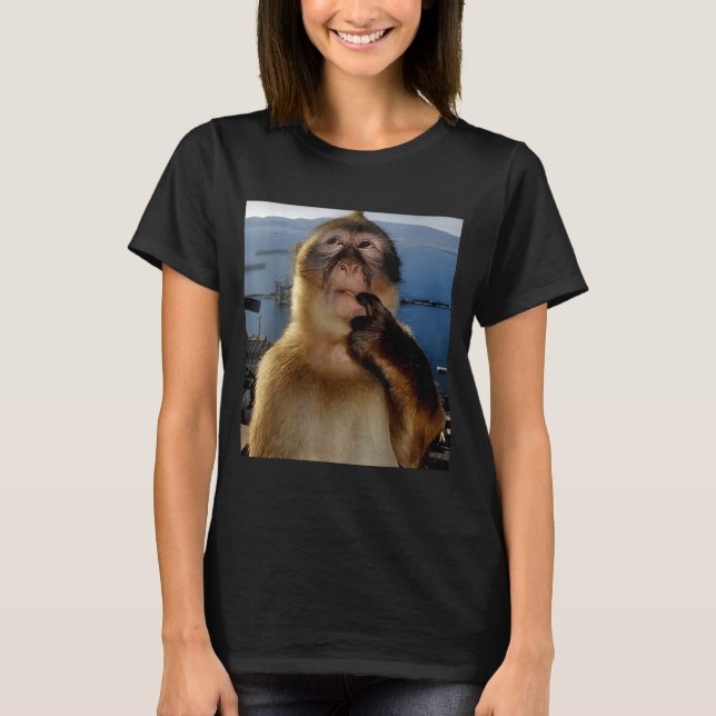 Funny Thinking Monkey Meme Curious Ape Brainrot Gi T Shirt (Framsida)