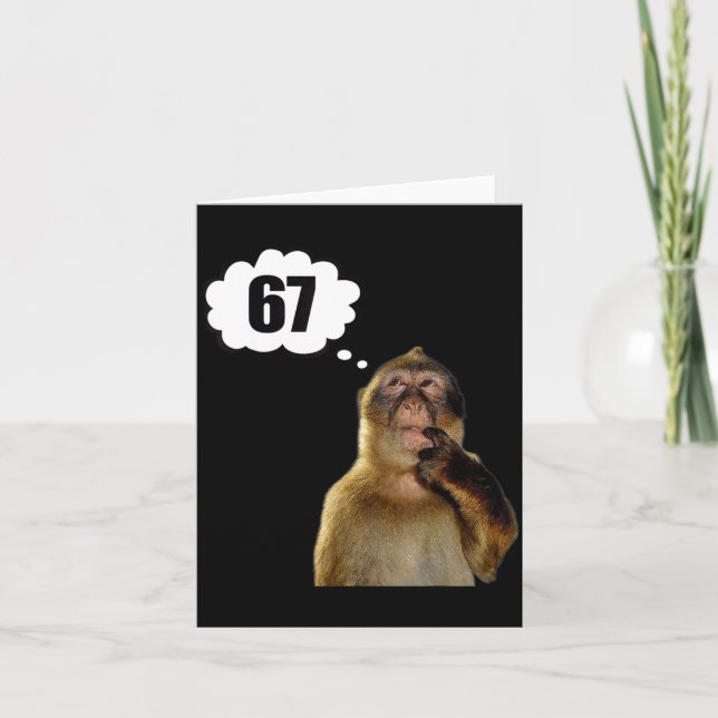 Funny Thinking Monkey Meme Six Seven 6 7 Meme  Kort (Framsida)