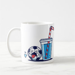 Funny Thirsty Soccer Ball Needing Cold Water Drink Kaffemugg