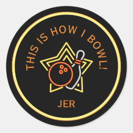 Funny This Is How I Bowl Retro Bowling  Runt Klistermärke