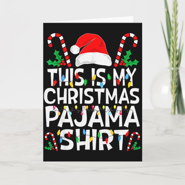 Funny This Is My Christmas Pajama Sweater For Chri Kort (Framsida)