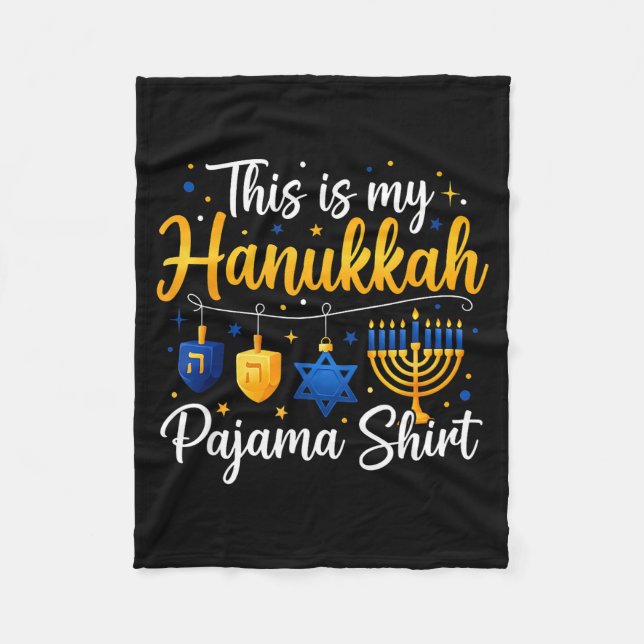 Funny This Is My Hanukkah Pajamakah Pajama Chanuka Fleecefilt (Framsidan)