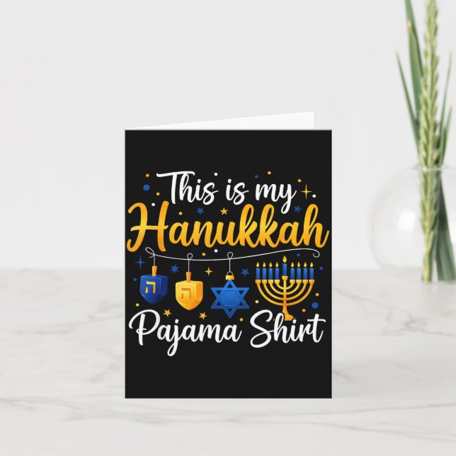 Funny This Is My Hanukkah Pajamakah Pajama Chanuka Kort (Framsida)