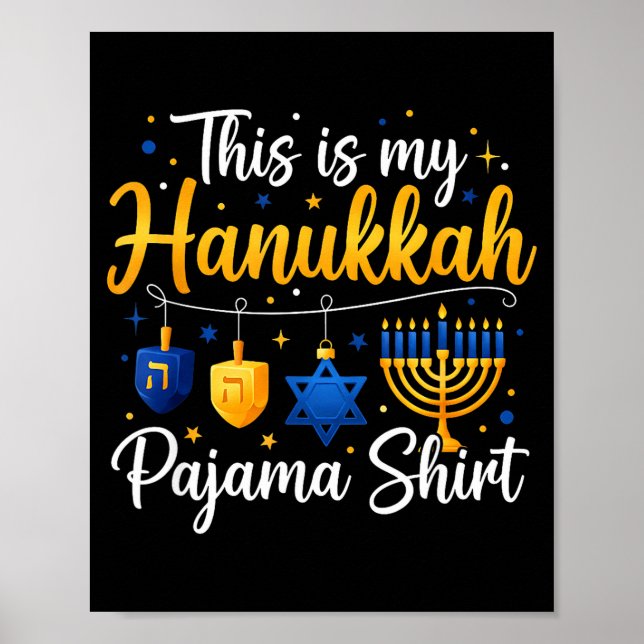 Funny This Is My Hanukkah Pajamakah Pajama Chanuka Poster (Framsidan)