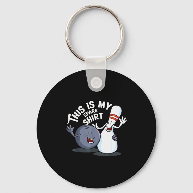 Funny This Is My Spare Bowling Game Gift For Men W Nyckelring (Framsida)