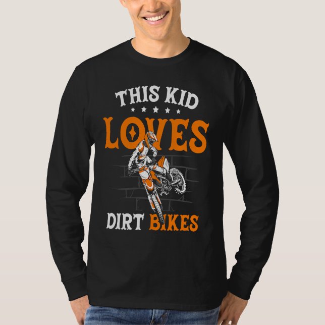 Funny This Kid Loves Dirt Bikes Motocross Dirt Bik T Shirt (Framsida)