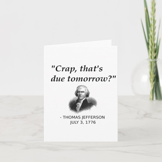 Funny Thomas Jefferson Usa History Teacher Student Kort (Framsida)