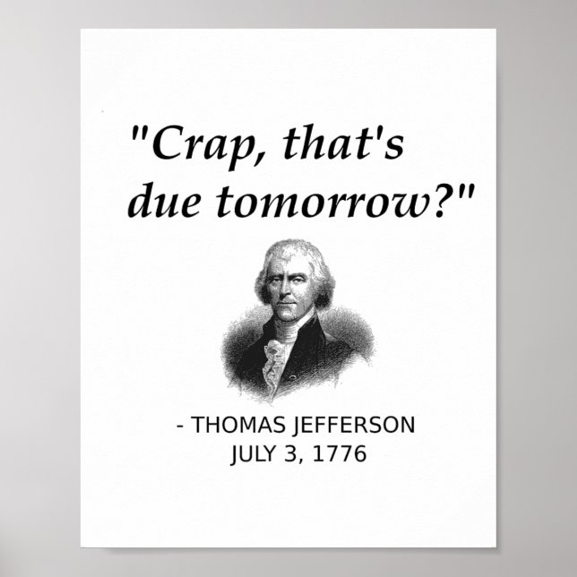 Funny Thomas Jefferson Usa History Teacher Student Poster (Framsidan)