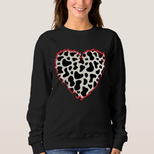 Funny three Hearts Cow Pattern for Cow Lover-valen T Shirt (Framsida)