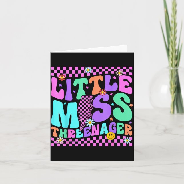 Funny Threenager Happy 3rd Bday Party 3 Years Old  Kort (Framsida)