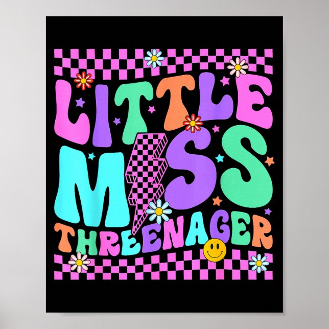 Funny Threenager Happy 3rd Bday Party 3 Years Old  Poster (Framsidan)