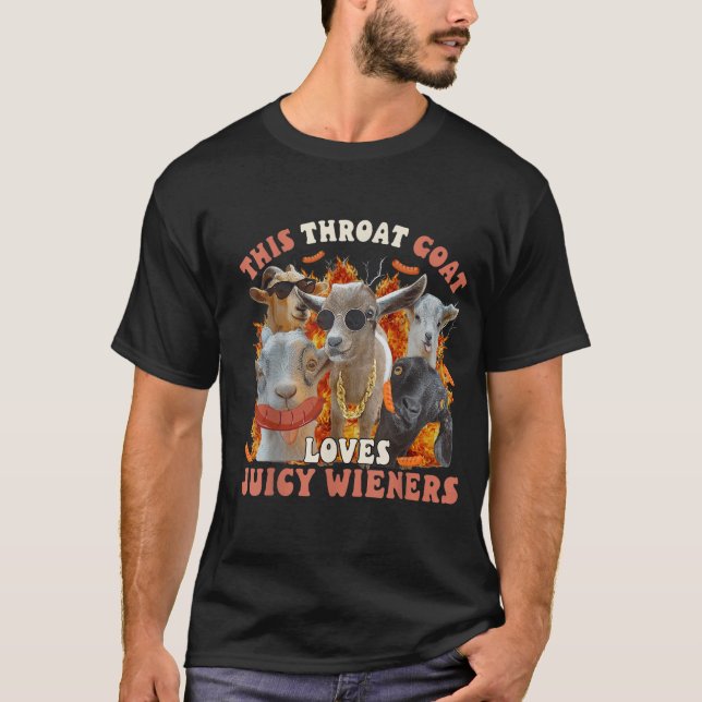 Funny Throat Goat Swallows Juicy Business Card T Shirt (Framsida)