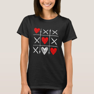 Funny Tic Tac Toe Game Cute Alla hjärtans dag Fian T Shirt