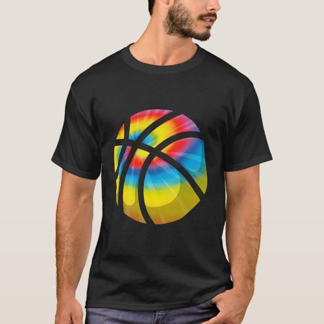 Funny Tie Dye Basketball Gift Cute Trippy Hippy Bo T Shirt (Framsida)