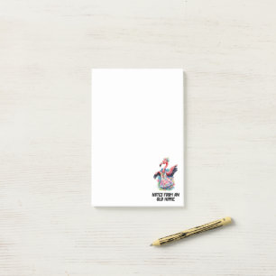 Funny Tie Dye Flamingo Hippie Post-it Block