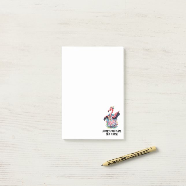 Funny Tie Dye Flamingo Hippie Post-it Block (På skrivbordet)