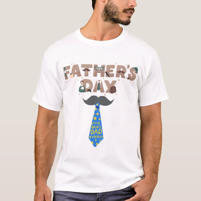 "Funny Tie Graphic Fars dag speciell" T Shirt (Framsida)