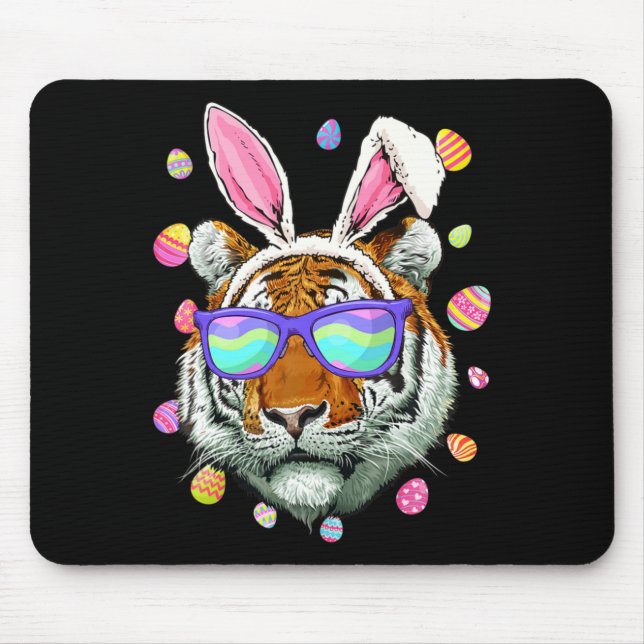 Funny Tiger Bunny Ears Costume Happy Easter Day Fa Musmatta (Framsidan)