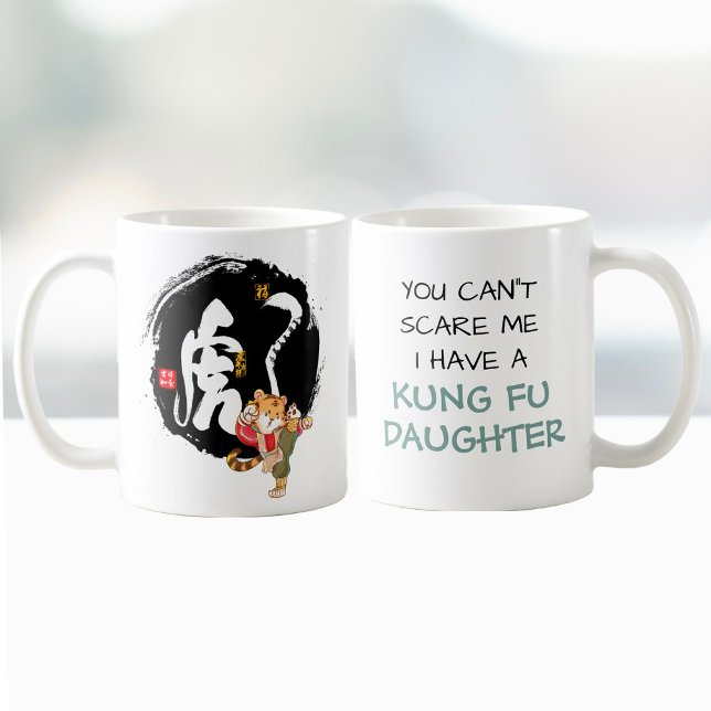Funny Tiger Kung fu Fars dag Pappa Birthday Gift Kaffemugg (Skapare uppladdad)
